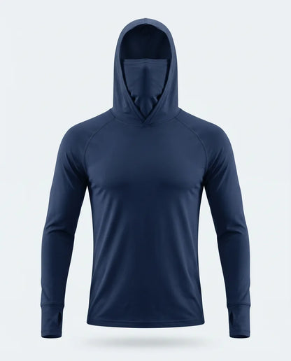 Camiseta Térmica Seda Helada con Balaclava — Azul marino