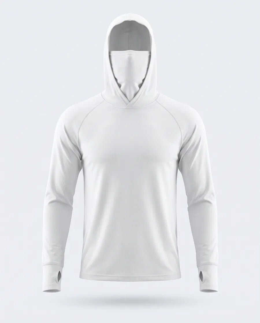 Camiseta Térmica Seda Helada con Balaclava — Blanco