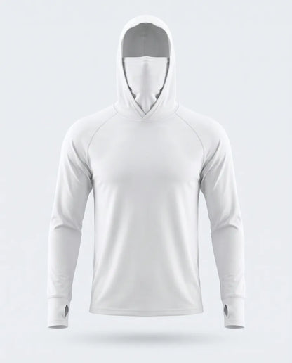 Camiseta Térmica Seda Helada con Balaclava — Blanco
