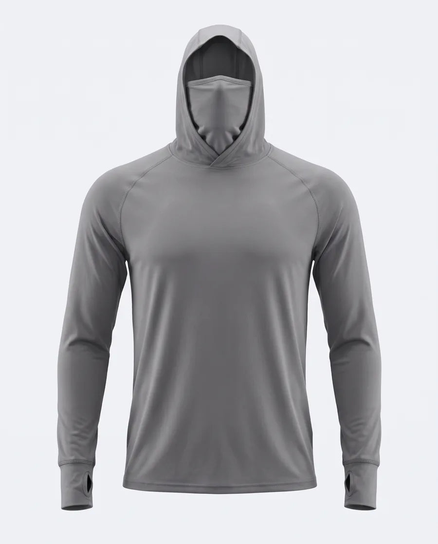 Camiseta Térmica Seda Helada con Balaclava — Gris