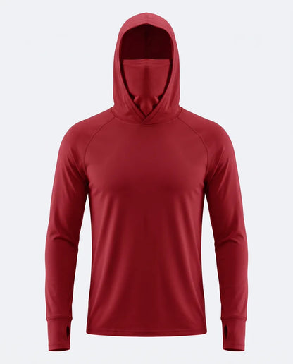 Camiseta Térmica Seda Helada con Balaclava — Rojo