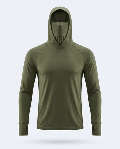 Camiseta Térmica Seda Helada con Balaclava — Verde militar